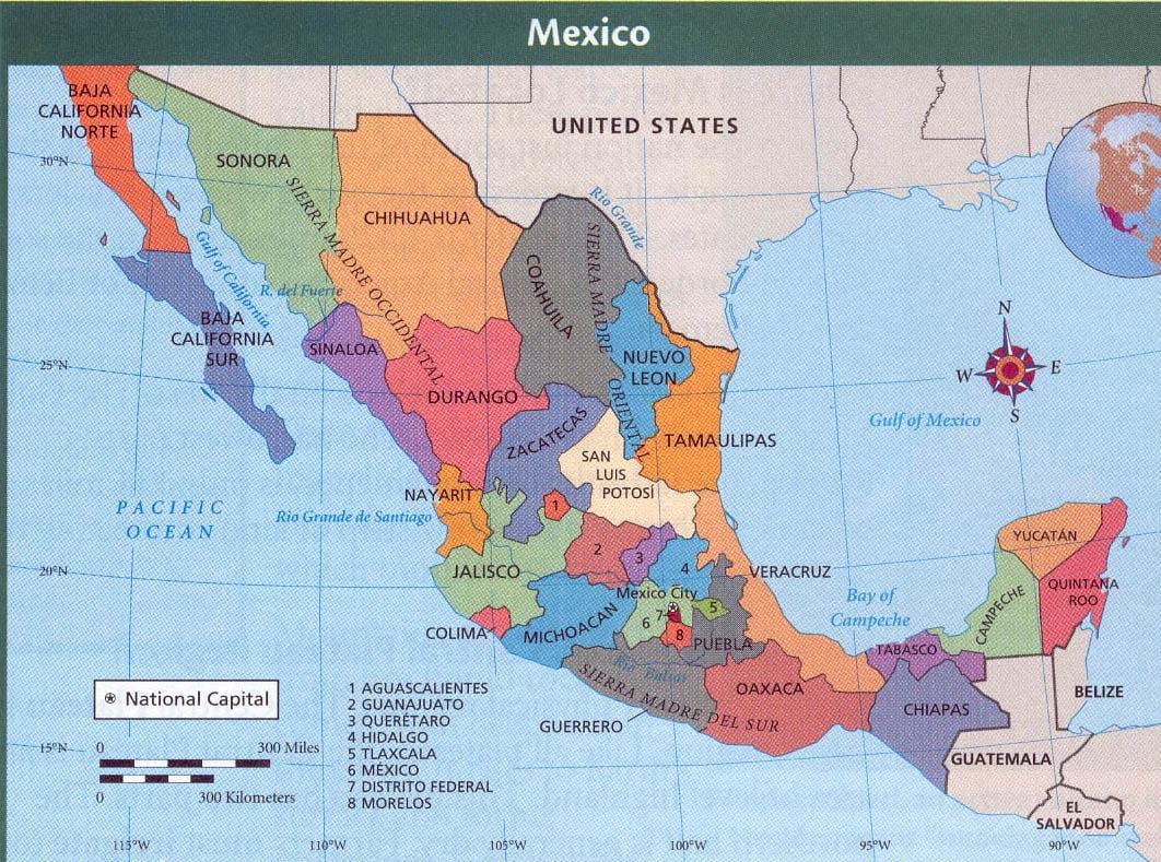 aztécké Mexiko mapa