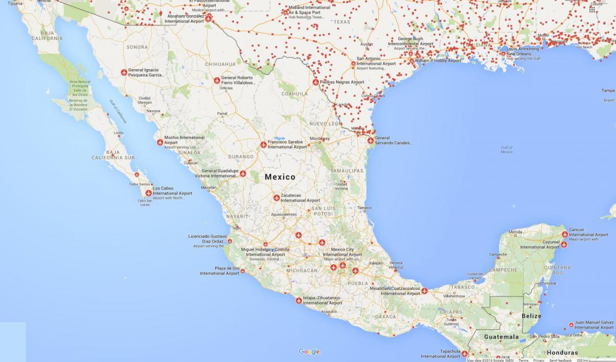 letiště Mexico mapě