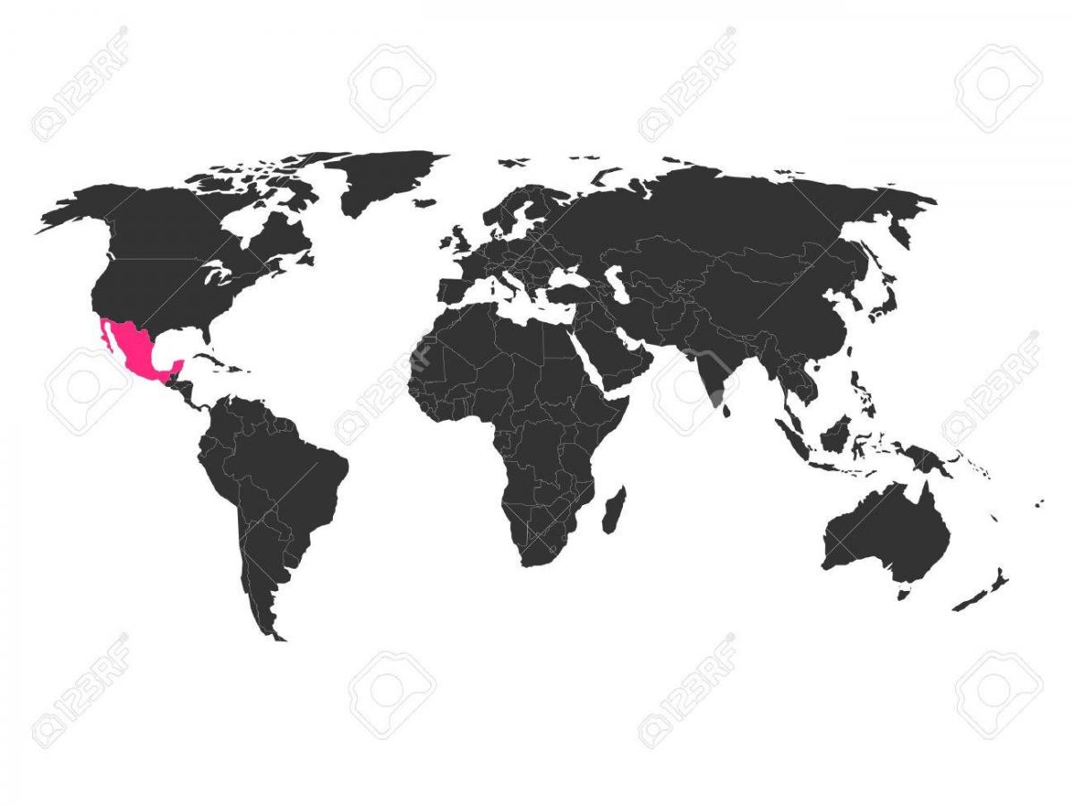 Mexika na mapě světa