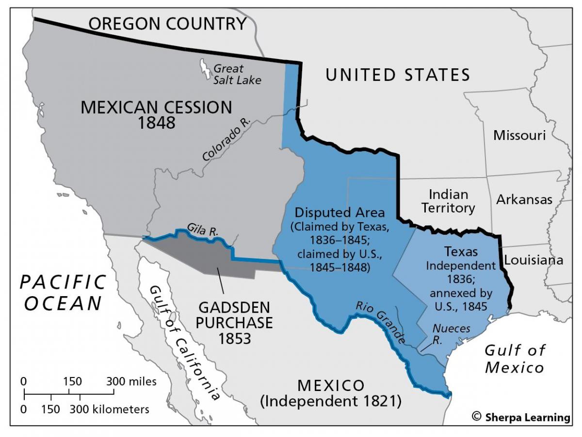 mapa mexická cese
