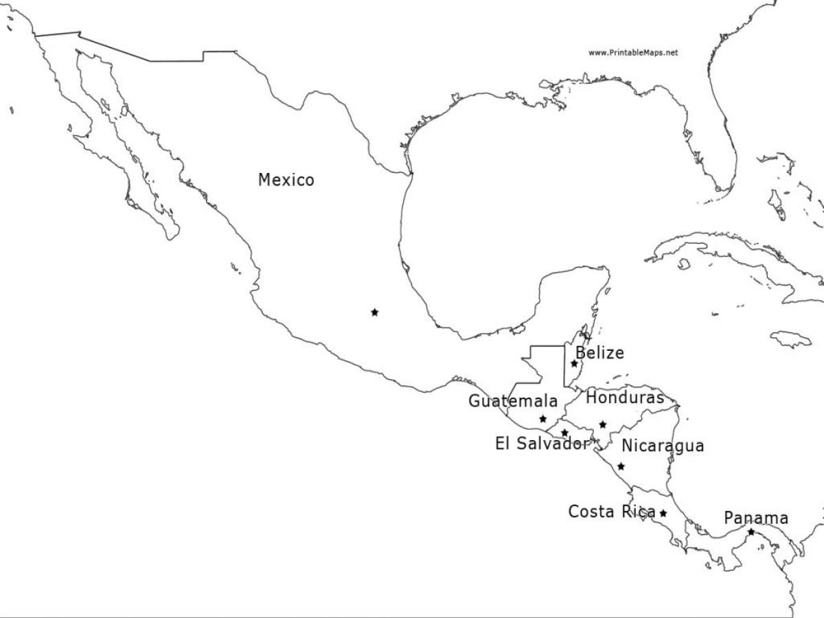 mapa Mexika střední amerika