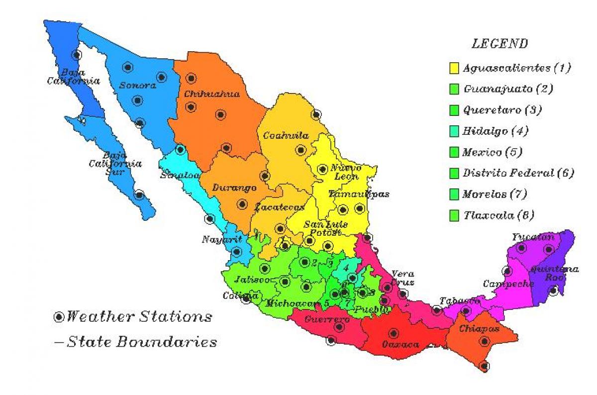 mexiko mapa Mexiko mapa počasí   Povětrnostní mapa Mexiko (Střední Amerika  mexiko mapa