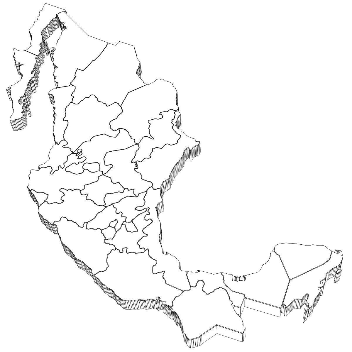 3d mapa z Mexika