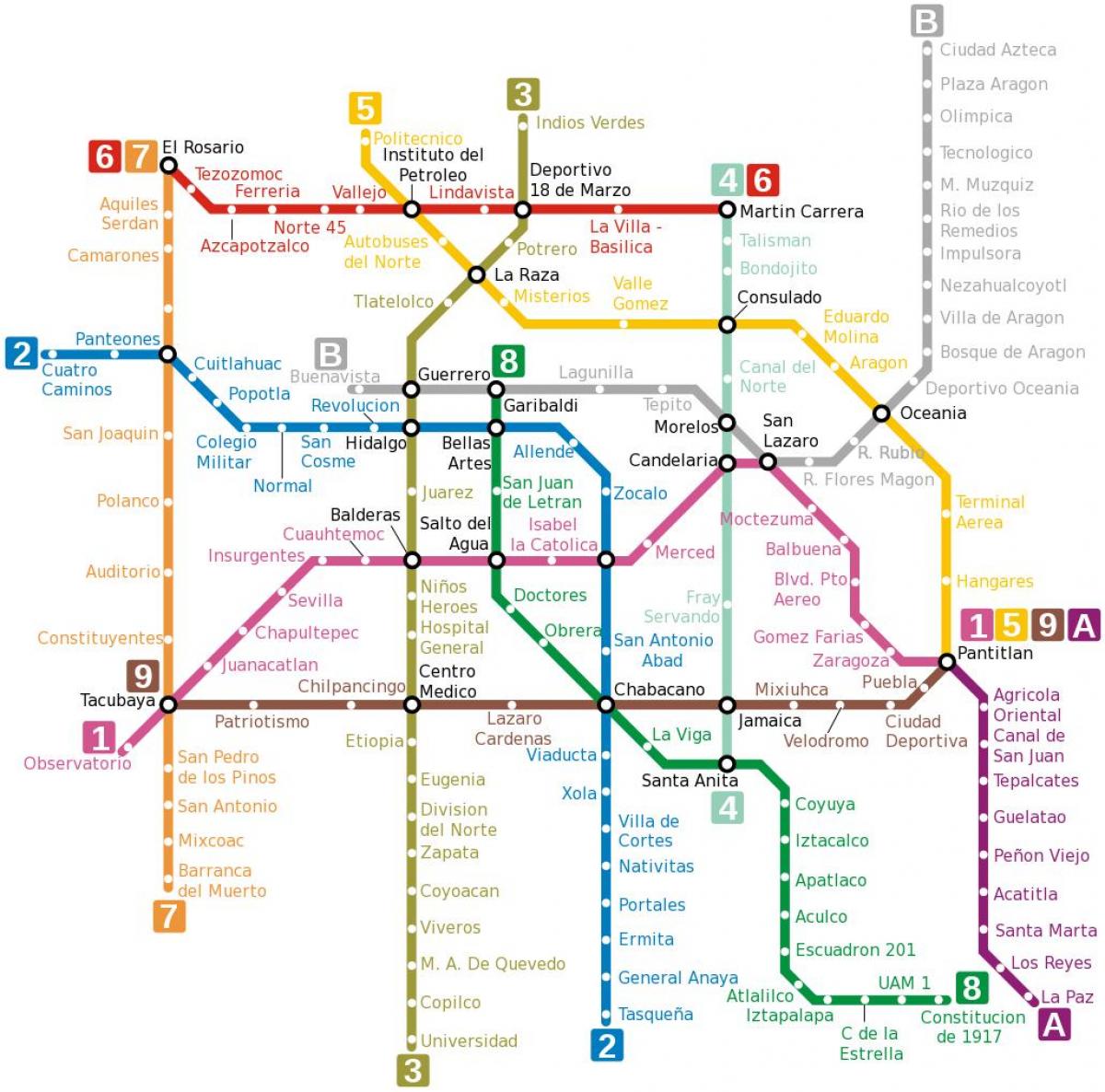 mapa metro Mexiko