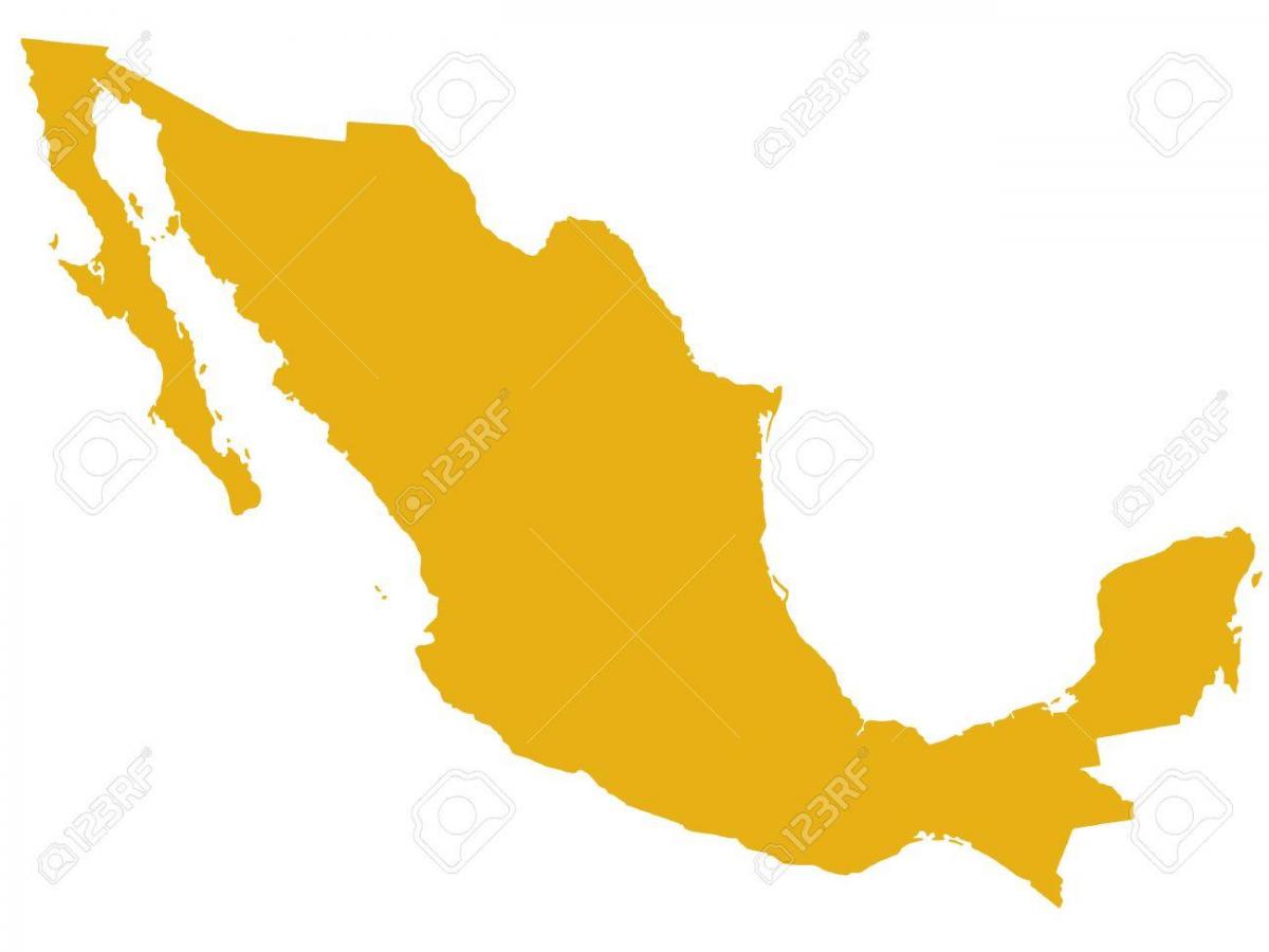 mapa Mexika silueta