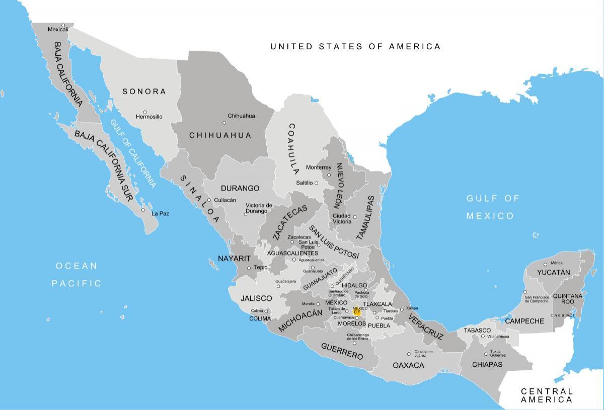 mapa Mexika provincií