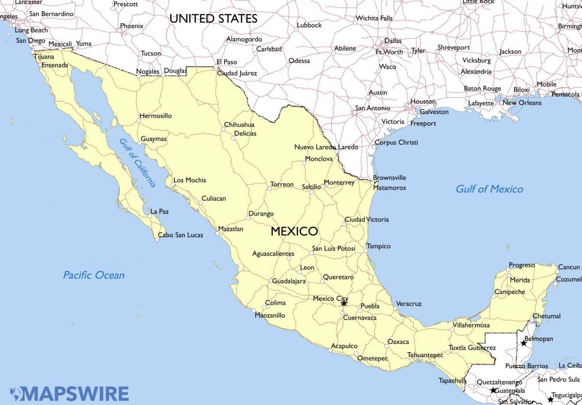 mapa Mexika eartquake