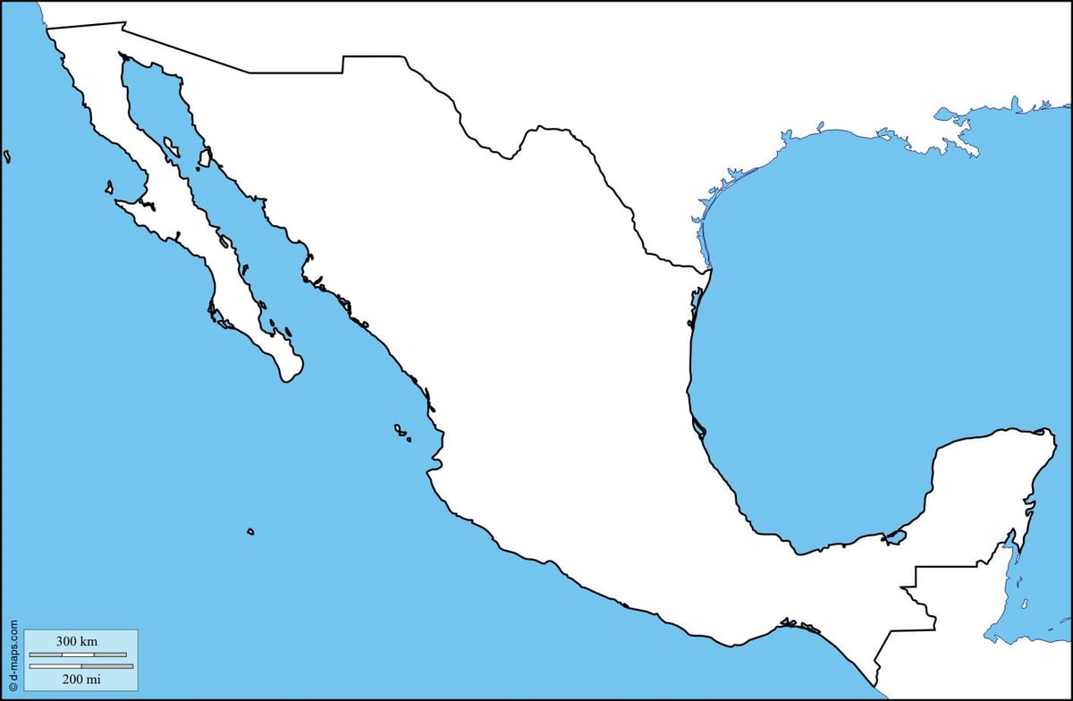 prázdné Mexiko mapa
