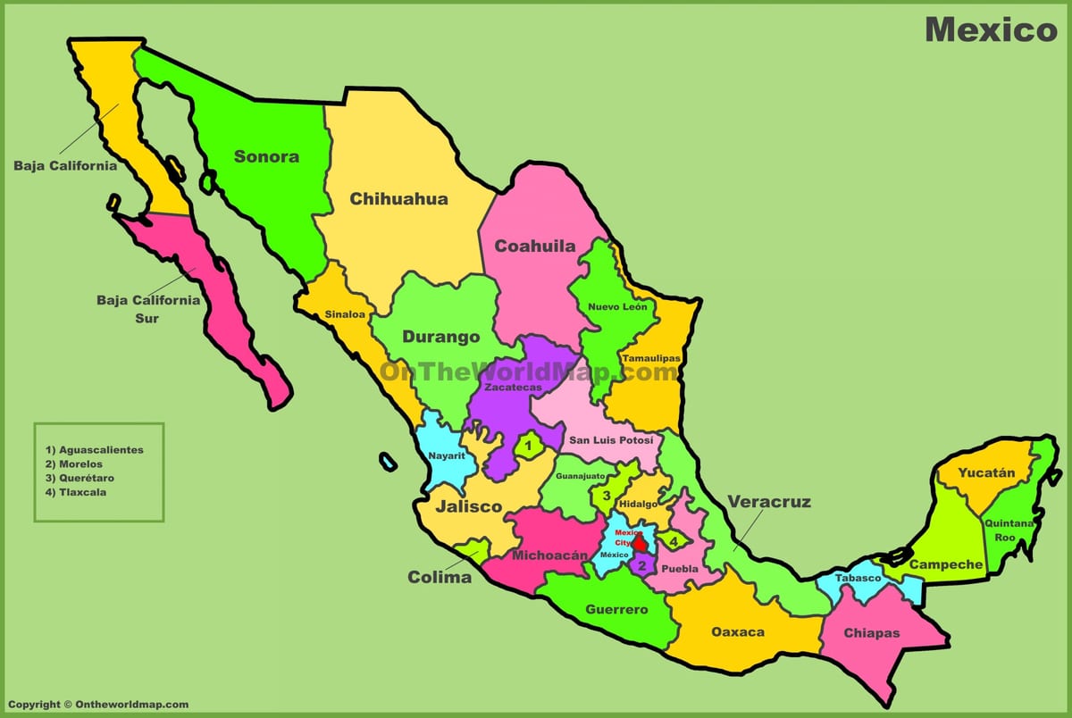 státní mapa Mexika