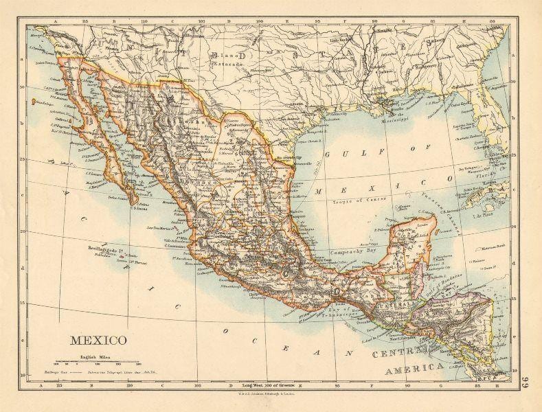 stará mapa Mexika