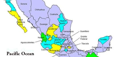 Mapa údolí Mexika