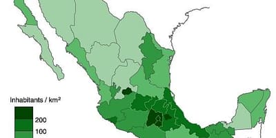 Hustota obyvatelstva mapa Mexika