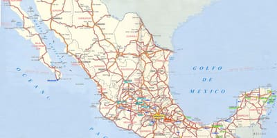 Mapa Mexika jízdy