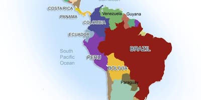 Mapa Mexika a jižní ameriky