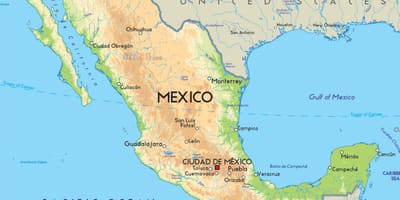 Mapa Mexika a ameriky