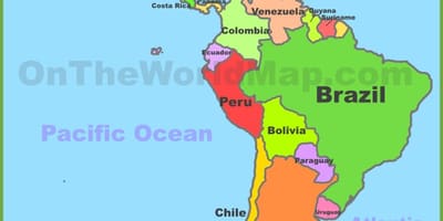 Mexiko a jižní amerika mapa