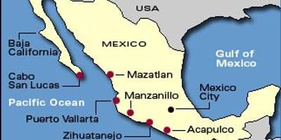 Mapa mexické riviera