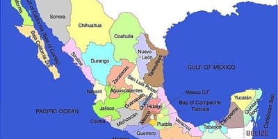 Mapa Mexika státy
