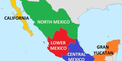 Státy, Mexiko mapa