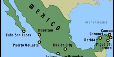 Mapa mexických letovisek