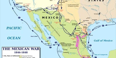 Mapa mexické války mapě