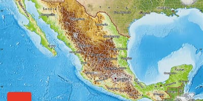 Reliéfní mapa Mexika
