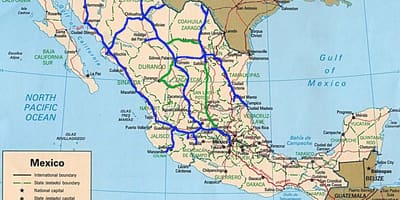 Mexiko vlak mapě