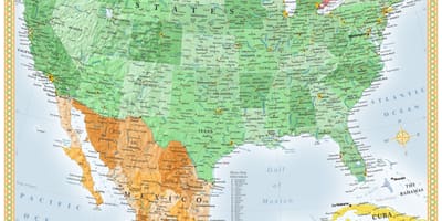 Usa a Mexiko mapa