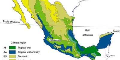 Klima mapa Mexika