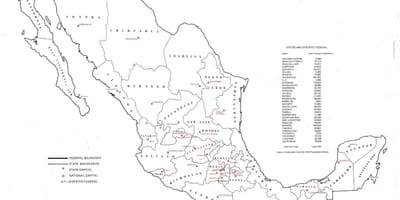 Označen mapa Mexika