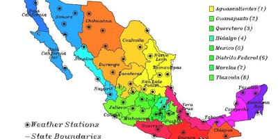 Počasí mapa Mexika