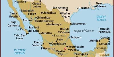 Mapa Mexika obrázek