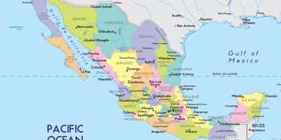 Mapa Mexika politické