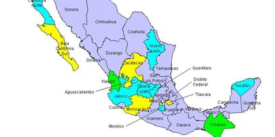 Mapa Mexickou státy