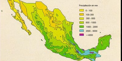 Mapa Mexika srážek