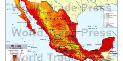 Mapa Mexika teplota