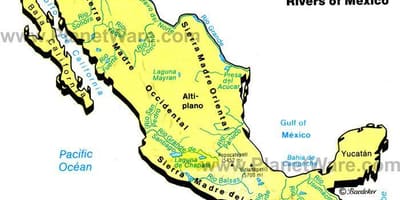 Mapa Mexika pohoří