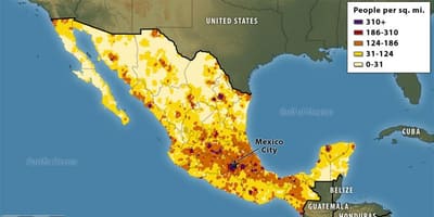 Populace mapa Mexika