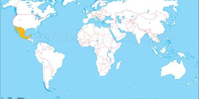 Mexiko mapa světa poloha