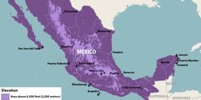 Mapa Mexika zika