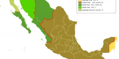 Časové pásmo mapa Mexika