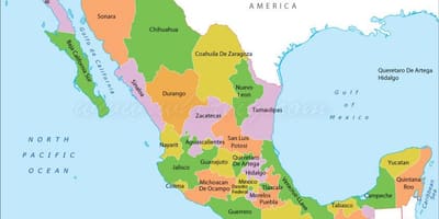 Politická mapa Mexika
