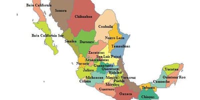 Mapa Mexika provincií