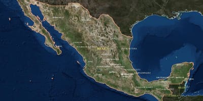 Satelitní mapa Mexiko