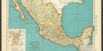 Vintage mapa z Mexika